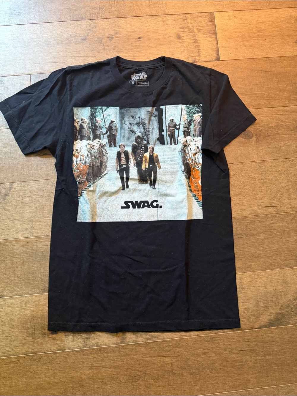 🎉Star Wars Black Short-Sleeve Graphic Tee with Multicolor Print